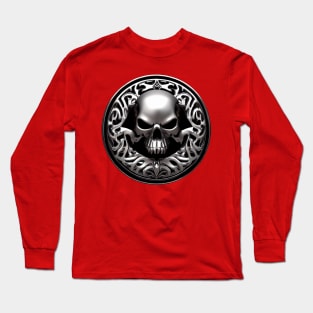 Metal Skull Badge Style 001 Long Sleeve T-Shirt